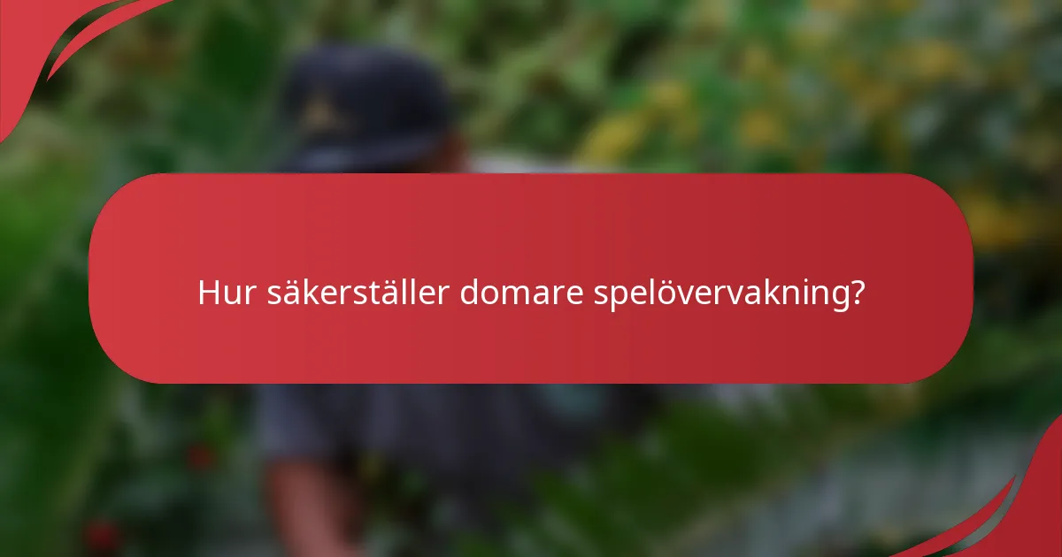 Hur säkerställer domare spelövervakning?