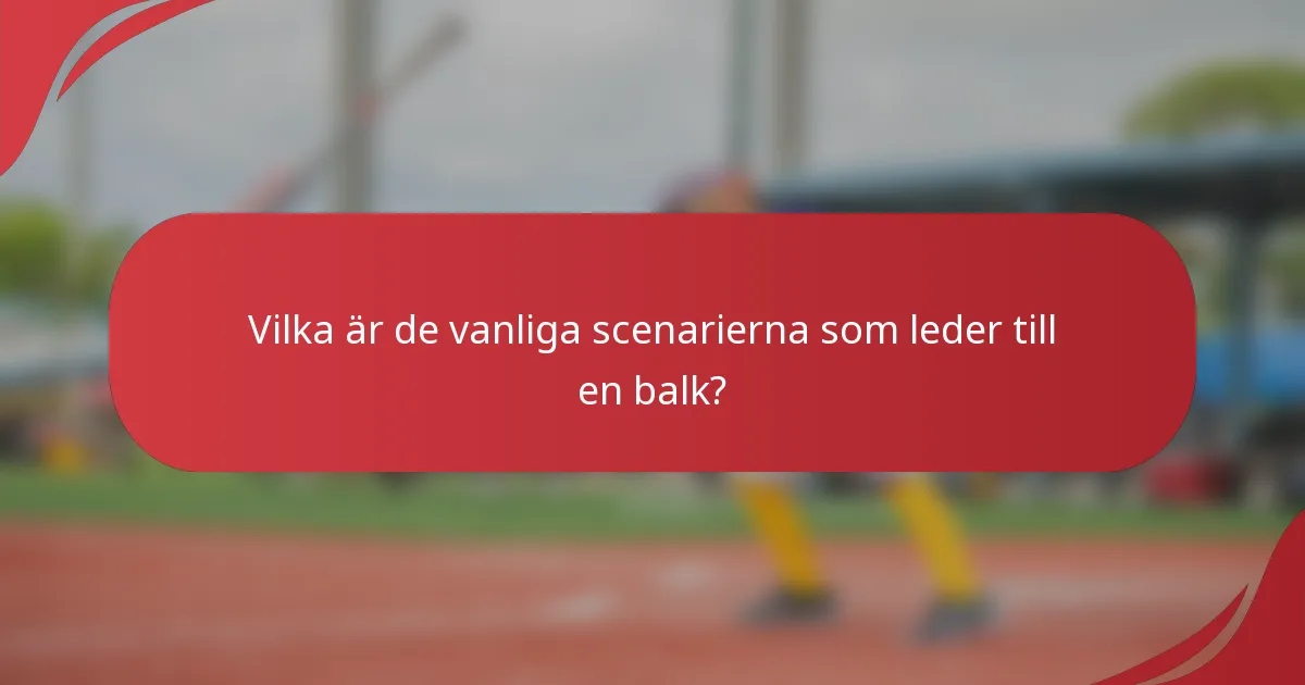 Vilka är de vanliga scenarierna som leder till en balk?