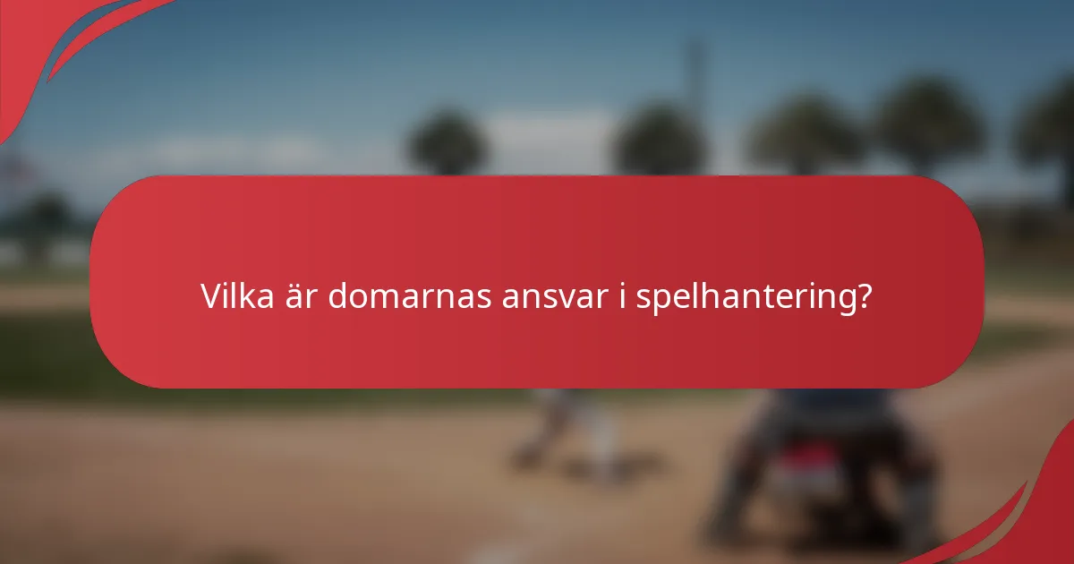 Vilka är domarnas ansvar i spelhantering?